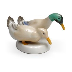 Porzellan Vogel-Figuren, Aquincum Enten, Vogelkunst, Ungarische Handbemalte Vintage Vögel